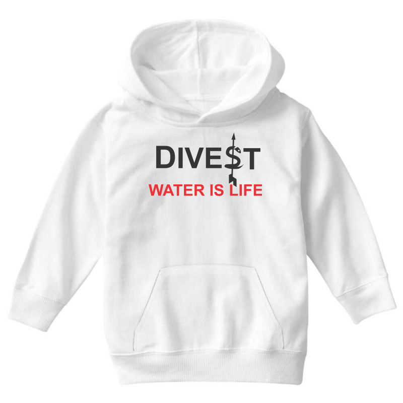 Divest Water Is Life Youth Hoodie by milkisunato | Artistshot