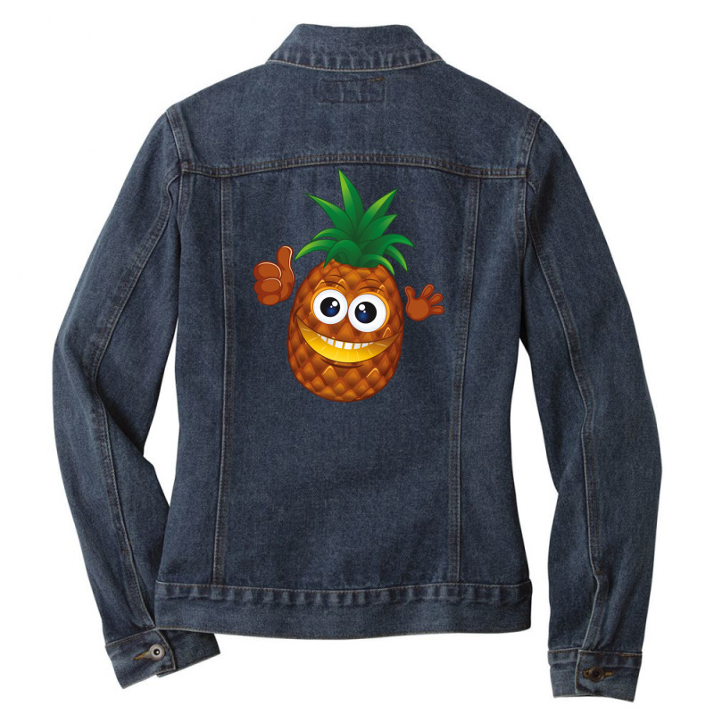 Cute Pineapple Cartoon Ladies Denim Jacket by ŞEN | Artistshot