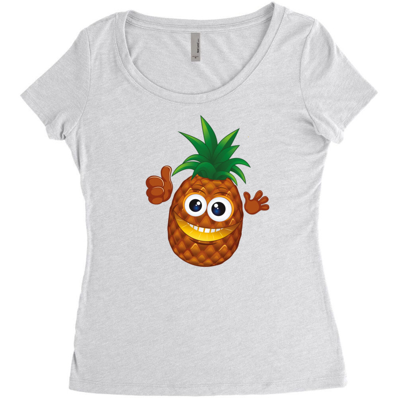 Cute Pineapple Cartoon Women's Triblend Scoop T-shirt by ŞEN | Artistshot