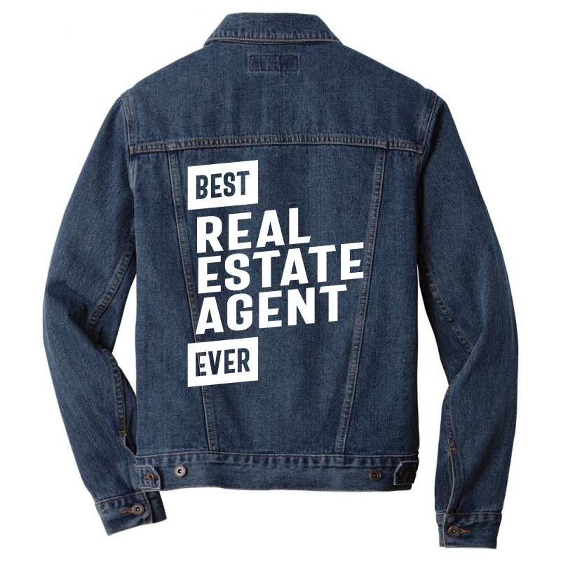 Best Real Estate Agent Job Title Gift Men Denim Jacket | Artistshot