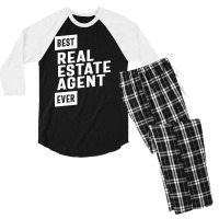 Best Real Estate Agent Job Title Gift Men's 3/4 Sleeve Pajama Set | Artistshot