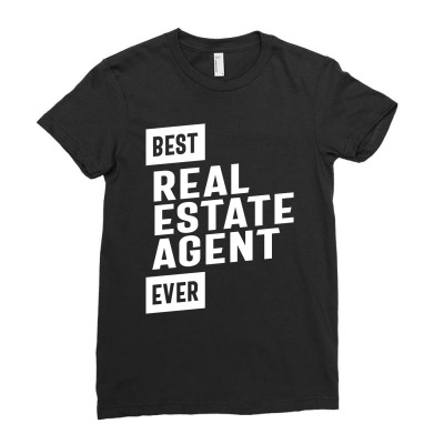 Best Real Estate Agent Job Title Gift Ladies Fitted T-shirt Designed By Cidolopez
