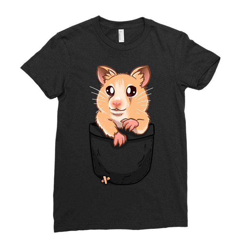 Hamster Guinea Pig Pocket Cute Hamster Pet49 Hamsters Ladies Fitted T-Shirt by offensejuggler | Artistshot