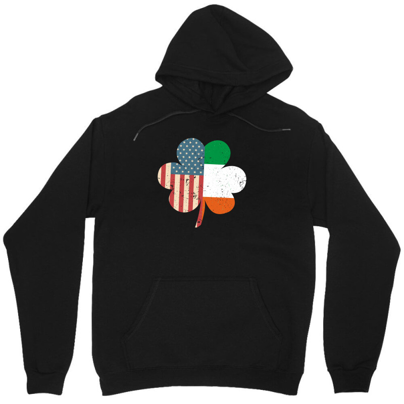 St. Patrick's Day Ireland And American Usa Flag Clover Funny Unisex Hoodie | Artistshot