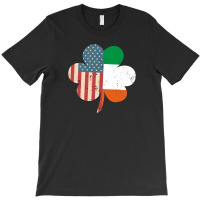 St. Patrick's Day Ireland And American Usa Flag Clover Funny T-shirt | Artistshot