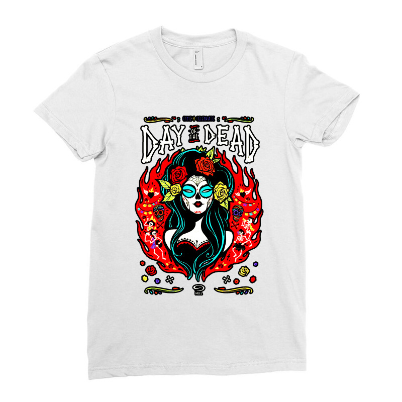 Mexican Day Of The Dead Ladies Fitted T-Shirt by zig street | Artistshot