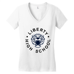 Womens Liberty High School Blue Jays V-Neck T-Shirt