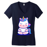 Meditation T  Shirt Cute Unicorn Meditation T  Shirt Women's V-neck T-shirt | Artistshot