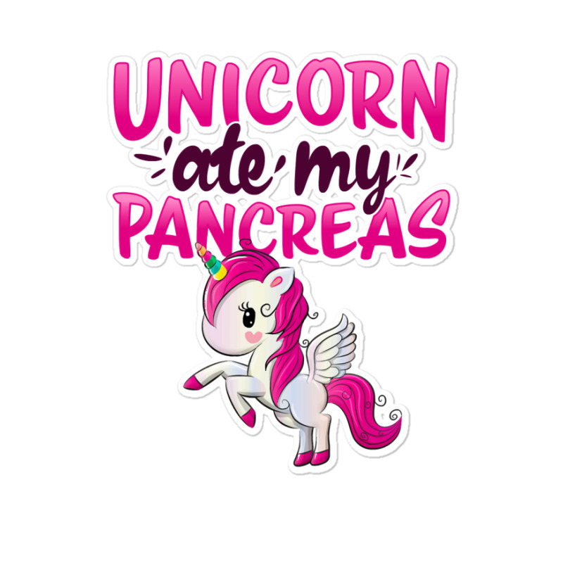 Unicorn Lover Pony T1d Type 1 Diabetes Kids Pink Wings12 Unicorns Sticker by offensejuggler | Artistshot