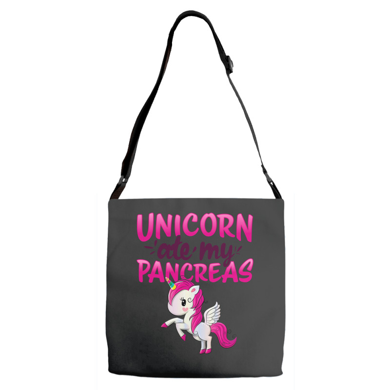 Unicorn Lover Pony T1d Type 1 Diabetes Kids Pink Wings12 Unicorns Adjustable Strap Totes by offensejuggler | Artistshot