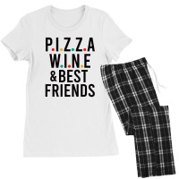 Pizza Wine & Best Friends Women's Pajamas Set | Artistshot