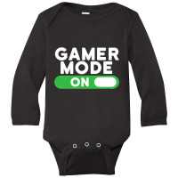 Gamer Mode On Funny Novelty Gaming Video Games T Long Sleeve Baby Bodysuit | Artistshot