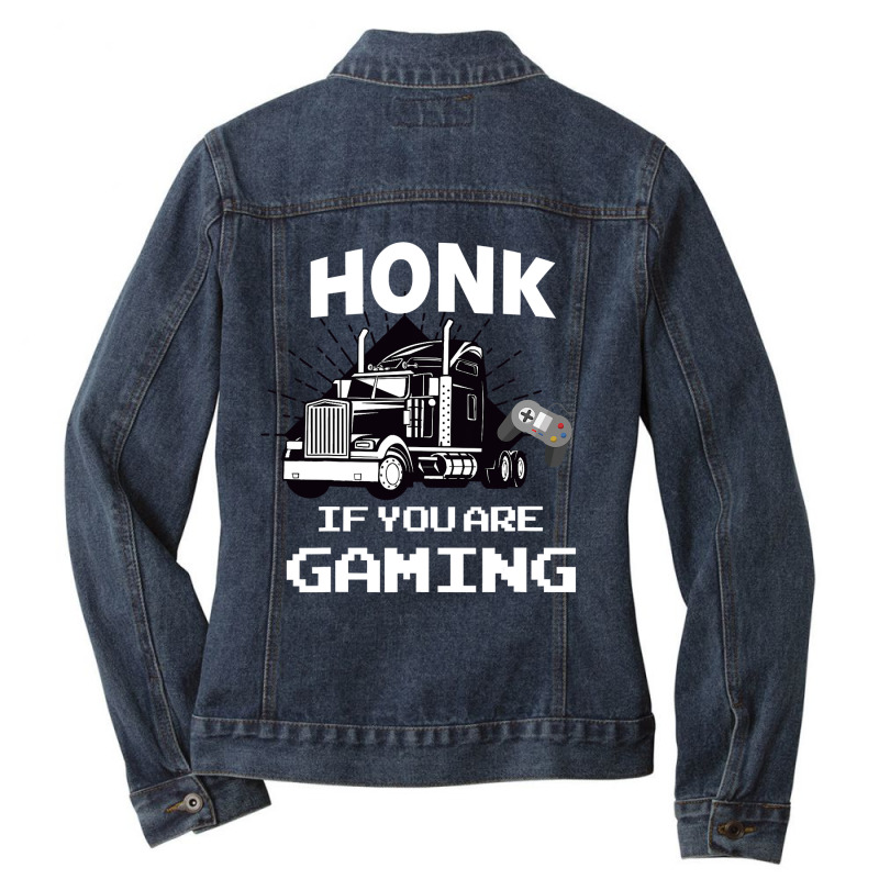 Honk If You Are Gaming Ladies Denim Jacket by thutrang92 | Artistshot