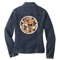 Bold Textured Monochrome Indigo Linework Floral 43779935 Ladies Denim Jacket | Artistshot