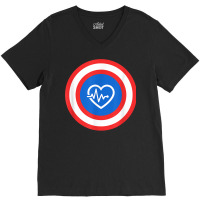 Captain Heart Funny Cardiologist Cardiology T Shirt Gift V-neck Tee | Artistshot