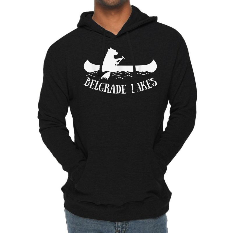 Belgrade Lakes Maine Bear Canoe Gift T Shirt Lightweight Hoodie | Artistshot