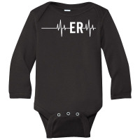 Emergency Medicine Physician Nurse Gift Er Heartbeat Raglan Baseball T Long Sleeve Baby Bodysuit | Artistshot