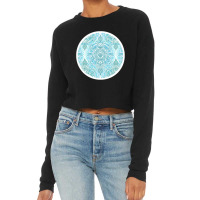 Coral Red Blue And Ecru Textured Folk Funny Art Doodle 60459182 Cropped Sweater | Artistshot