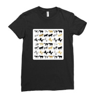 Cute Hand Painted Black Brown Watercolor Pug Dog 21638647 Ladies Fitted T-shirt | Artistshot