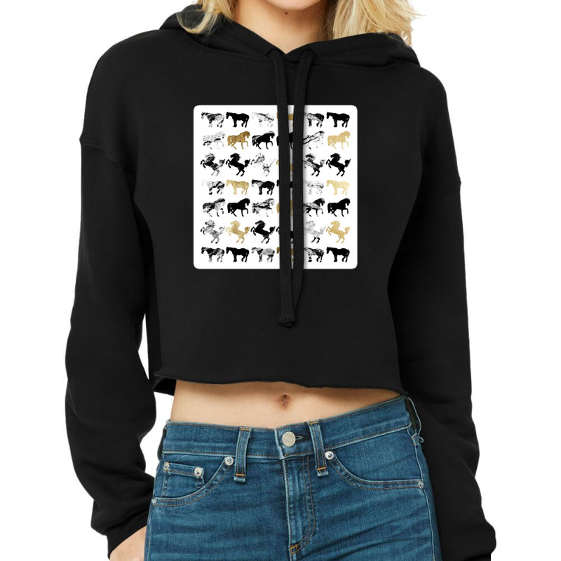 Cute Hand Painted Black Brown Watercolor Pug Dog 21638647 Cropped Hoodie by Sri66 | Artistshot