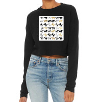 Cute Hand Painted Black Brown Watercolor Pug Dog 21638647 Cropped Sweater | Artistshot