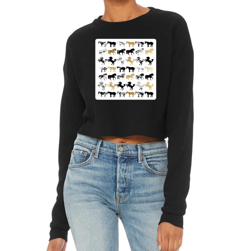 Cute Hand Painted Black Brown Watercolor Pug Dog 21638647 Cropped Sweater by Sri66 | Artistshot