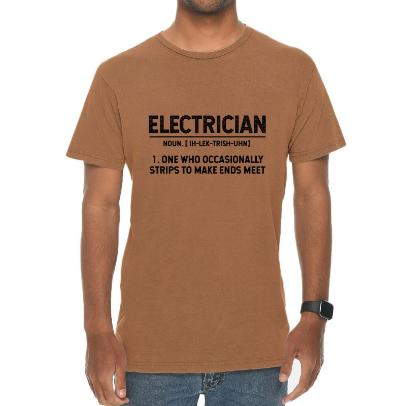 Electrician Definition - Jobs Gift Occupation Vintage T-Shirt by Diogo Calheiros | Artistshot