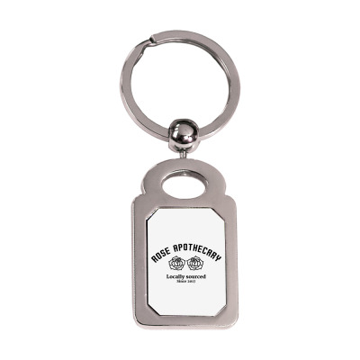 Rose Apothecary Silver Rectangle Keychain Designed By Jetstar99