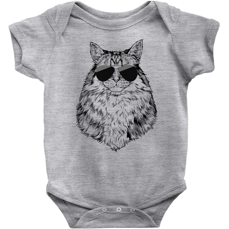 Siberian Cat Longhaired Cat With Sunglasses Premium T Shirt Baby Bodysuit by sosieclaton | Artistshot