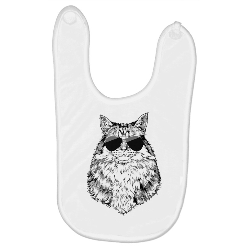 Siberian Cat Longhaired Cat With Sunglasses Premium T Shirt Baby Bibs by sosieclaton | Artistshot