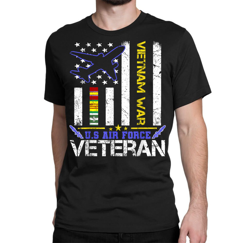 U.s Air Force Vietnam Veteran, Military Veteran Us Flag Gift T Shirt  Classic T-shirt. By Artistshot
