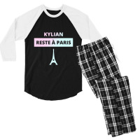 Kylian Stays In Paris  T Shirt Men's 3/4 Sleeve Pajama Set | Artistshot