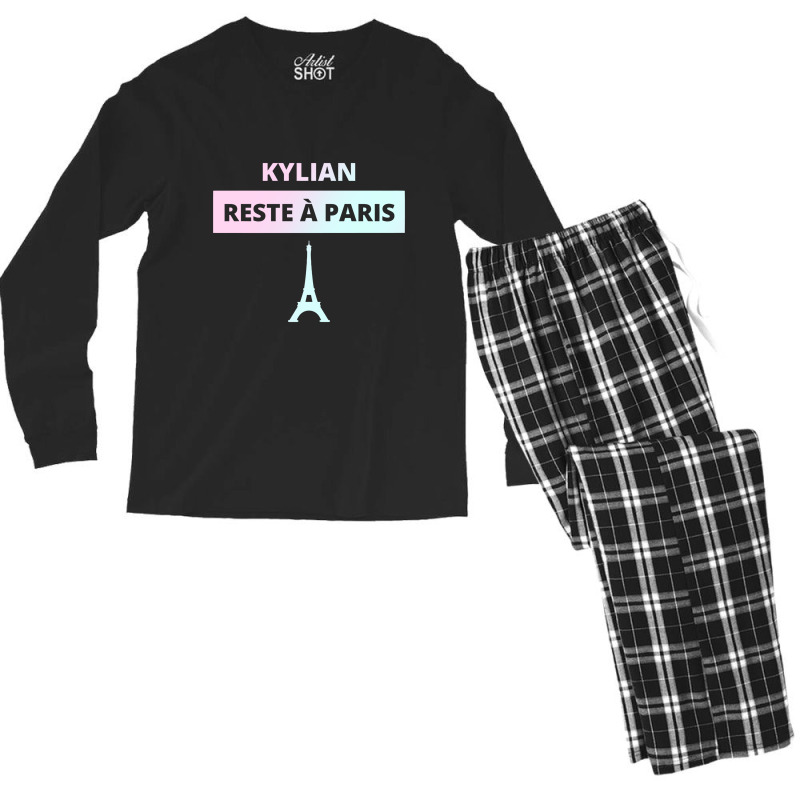 Kylian Stays In Paris  T Shirt Men's Long Sleeve Pajama Set | Artistshot