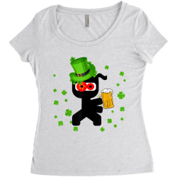 shamrock ninja st patricks day gift funny tees t shirt Women's Triblend Scoop T-shirt | Artistshot