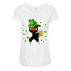 shamrock ninja st patricks day gift funny tees t shirt Maternity Scoop Neck T-shirt | Artistshot