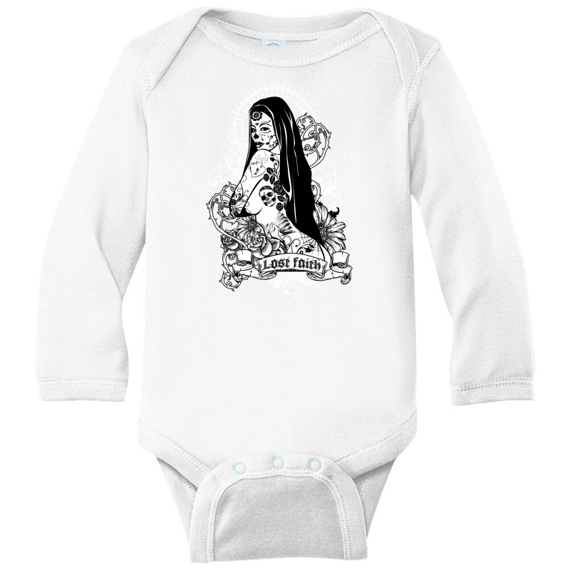 Lost Faith Long Sleeve Baby Bodysuit by Kahvel | Artistshot