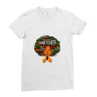 Juneteenth Melanin Black Women Natural Hair Afro Word Art Ladies Fitted T-shirt | Artistshot