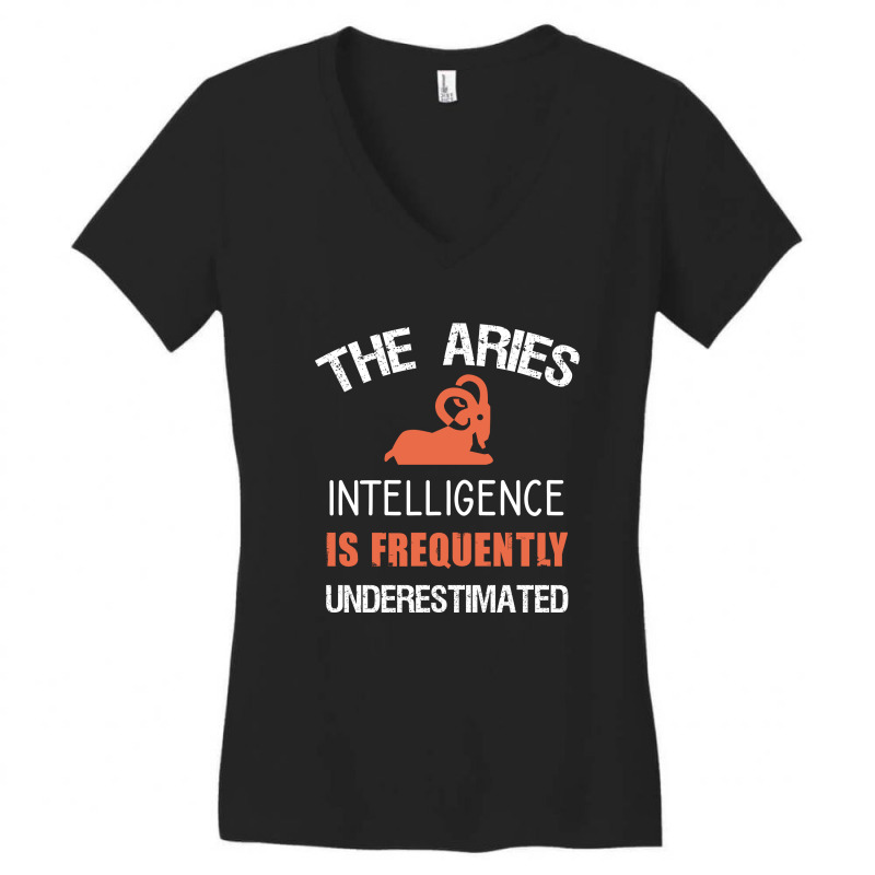 The Aries Intelligence Is Frequently Underestimated Women's V-Neck T-Shirt by Cypryanus | Artistshot