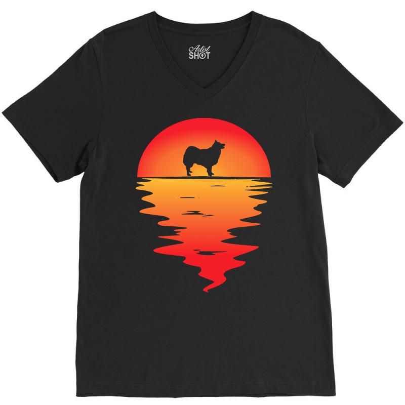 Icelandic T  Shirt Sunset Dog Icelandic Sheepdog T  Shirt V-Neck Tee by cabotageevolve | Artistshot