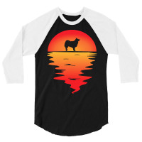 Icelandic T  Shirt Sunset Dog Icelandic Sheepdog T  Shirt 3/4 Sleeve Shirt | Artistshot