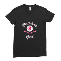 Kids 8th Eighth 8 Eight Year Happy Birthday Girl Softball Ladies Fitted T-shirt | Artistshot