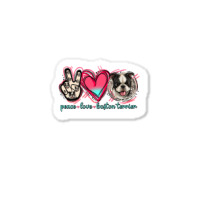 Peace Love Boston Terrier Sticker | Artistshot