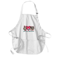 Peace Love Boston Terrier Medium-length Apron | Artistshot