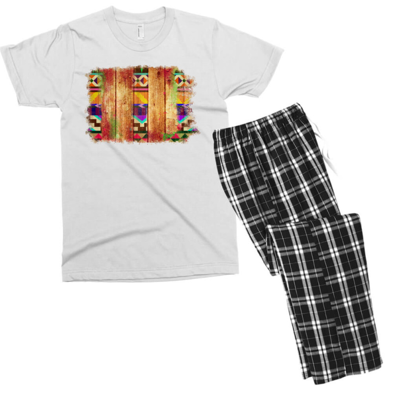 Rustic Wood Aztec Men's T-shirt Pajama Set | Artistshot