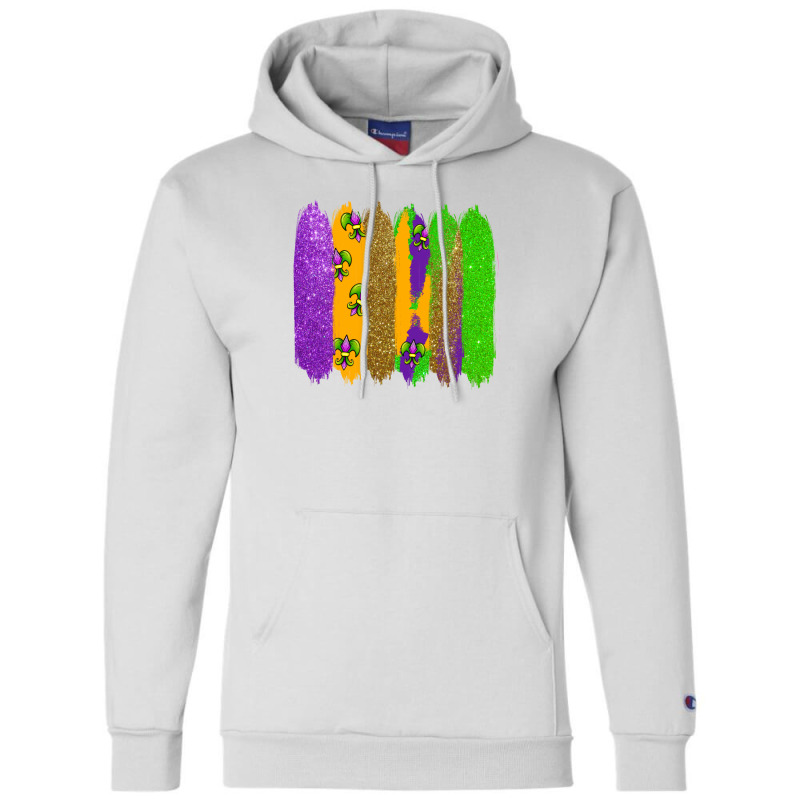 Mardi Gras Brushstrokes Champion Hoodie | Artistshot