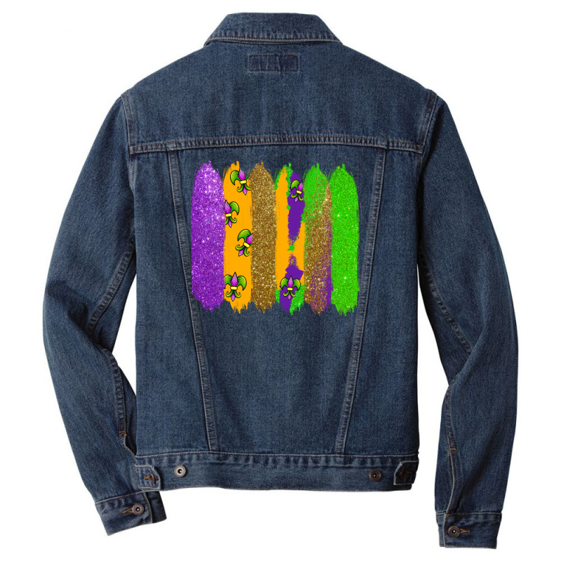 Mardi Gras Brushstrokes Men Denim Jacket | Artistshot