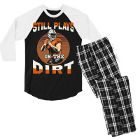 Football Still Plays In The Dirt Fan 386 Football Men's 3/4 Sleeve Pajama Set | Artistshot