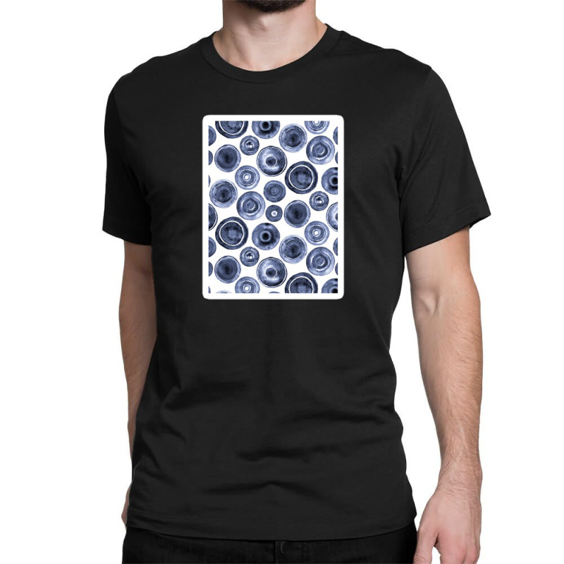 Blue Grey And White Textured Folk Art Funny Doodle 60459332 Classic T-shirt by Upeh | Artistshot