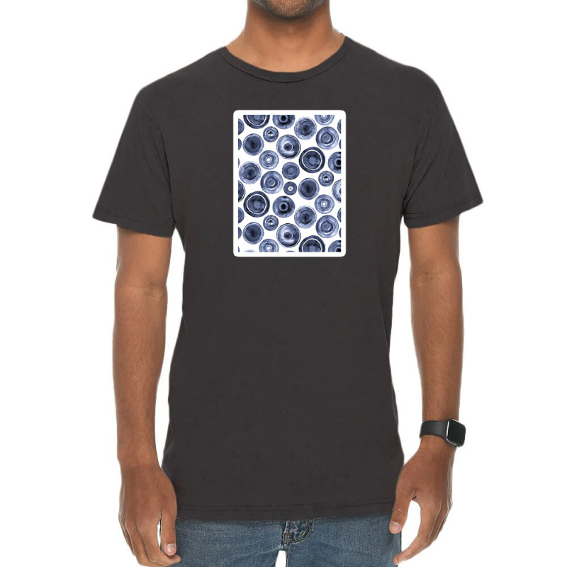 Blue Grey And White Textured Folk Art Funny Doodle 60459332 Vintage T-Shirt by Upeh | Artistshot