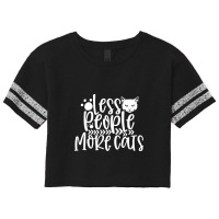 Less People More Cats White Scorecard Crop Tee | Artistshot